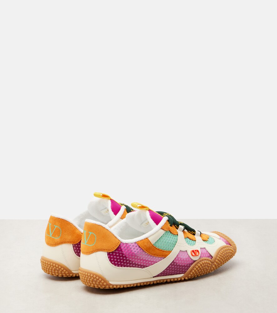 Valentino Garavani Amphibia leather-trimmed sneakers