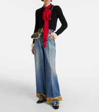 Valentino Garavani Beauregard embroidered leather slides