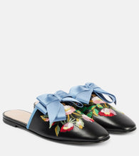 Valentino Garavani Beauregard embroidered leather slides