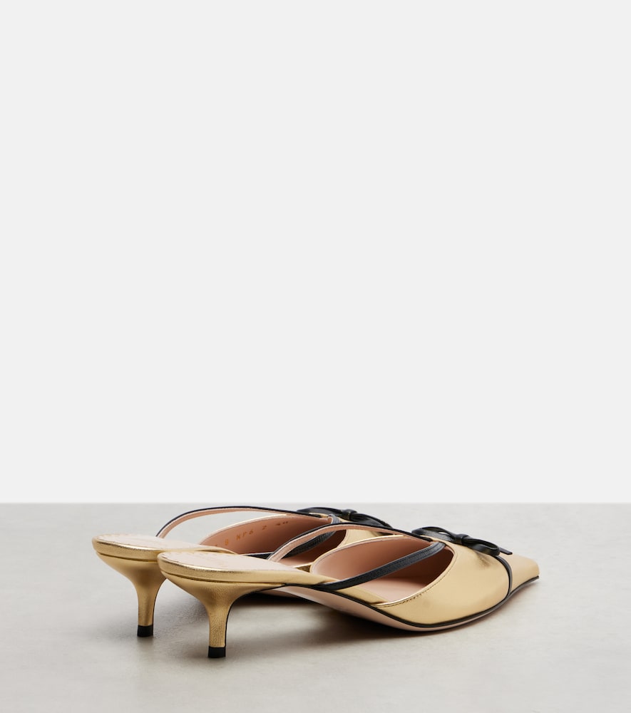 Valentino Garavani Bepointy VLogo 45 metallic leather mules