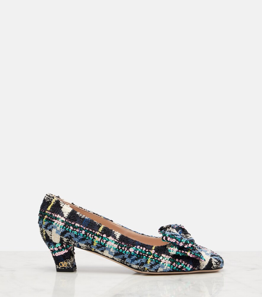 Valentino Garavani Bowow 45 bow-detail tweed pumps