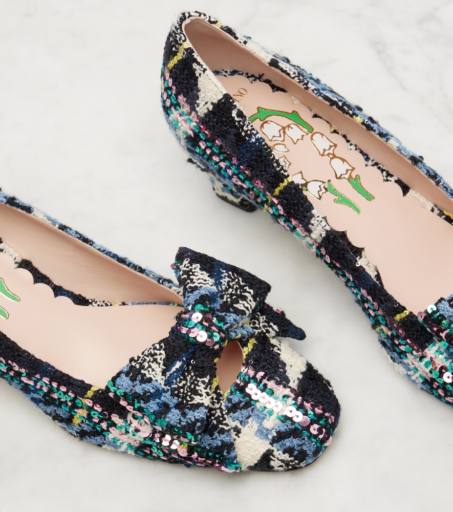 Valentino Garavani Bowow 45 bow-detail tweed pumps