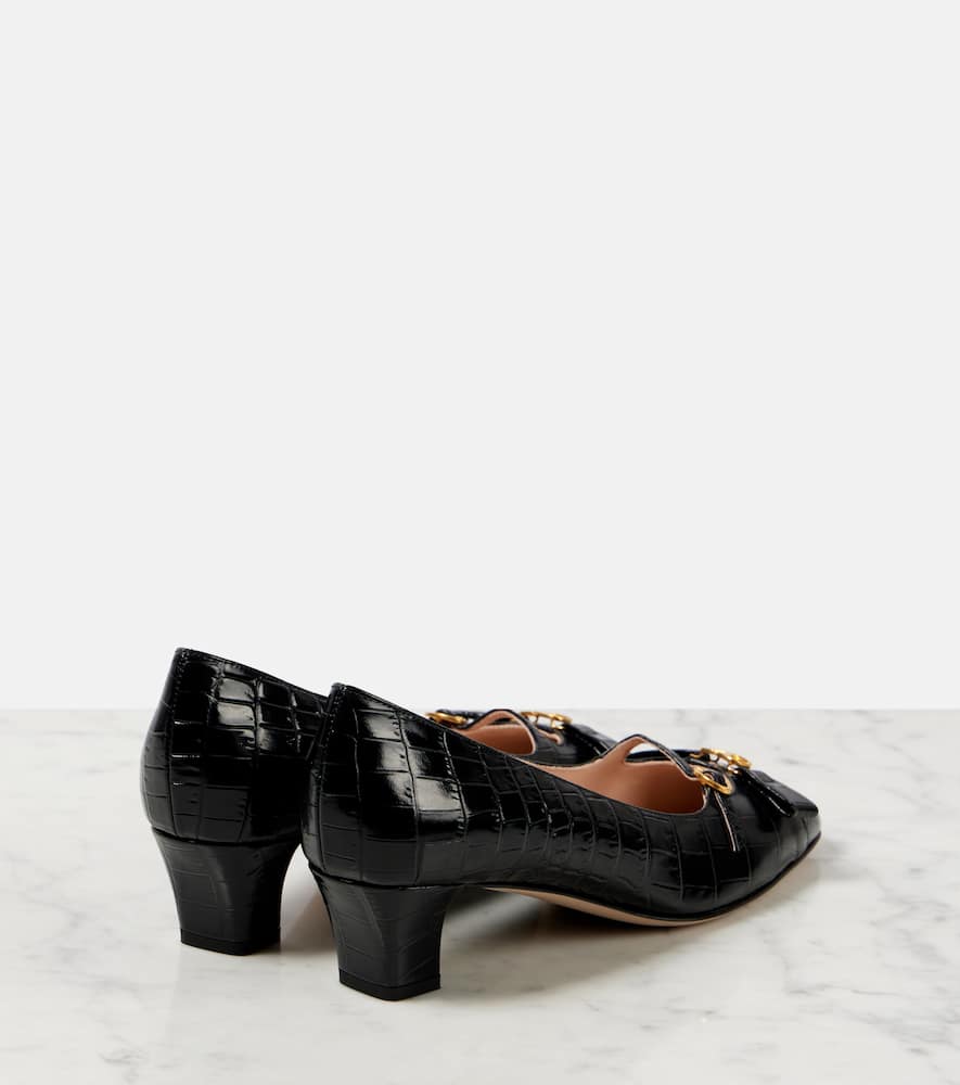 Valentino Garavani Bowow 45 croc-effect leather pumps