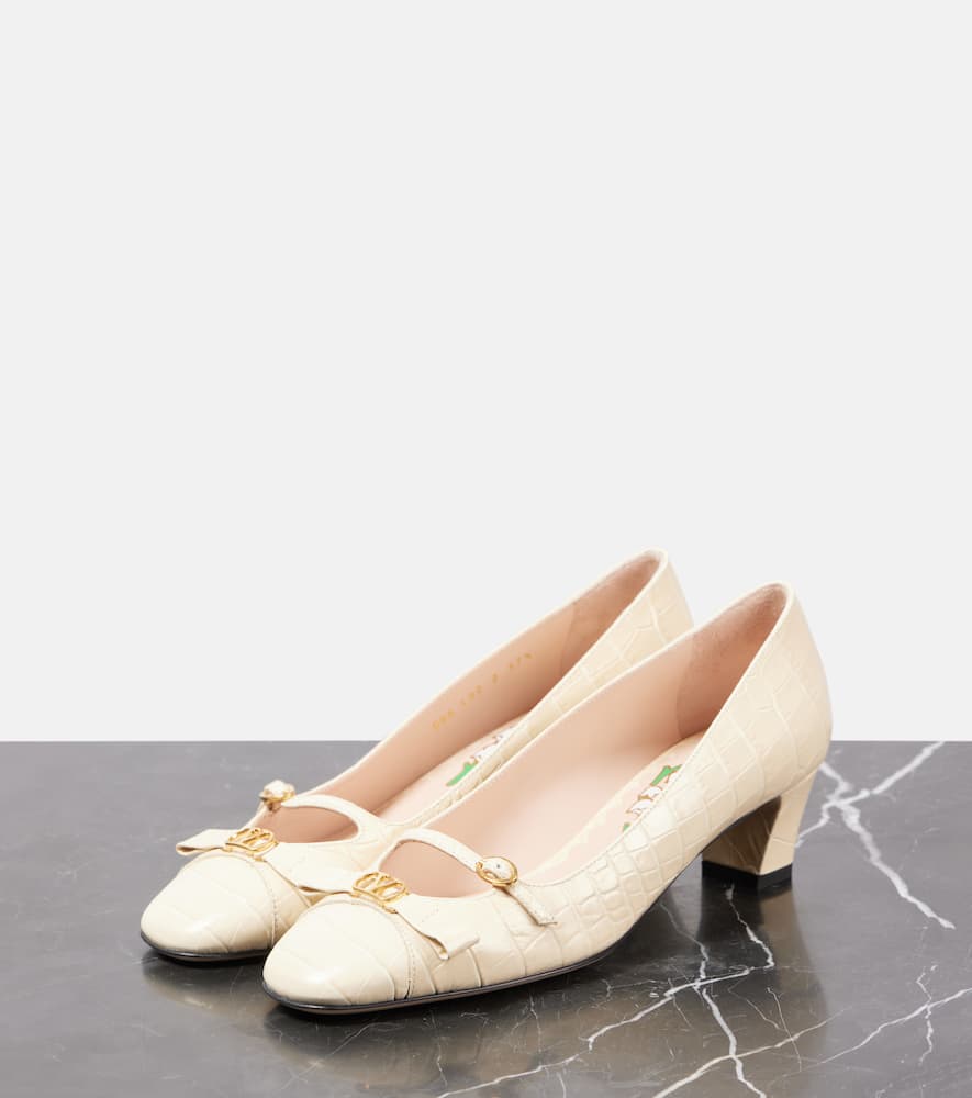 Valentino Garavani Bowow 45 croc-effect leather pumps