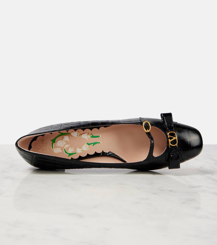 Valentino Garavani Bowow 45 croc-effect leather pumps