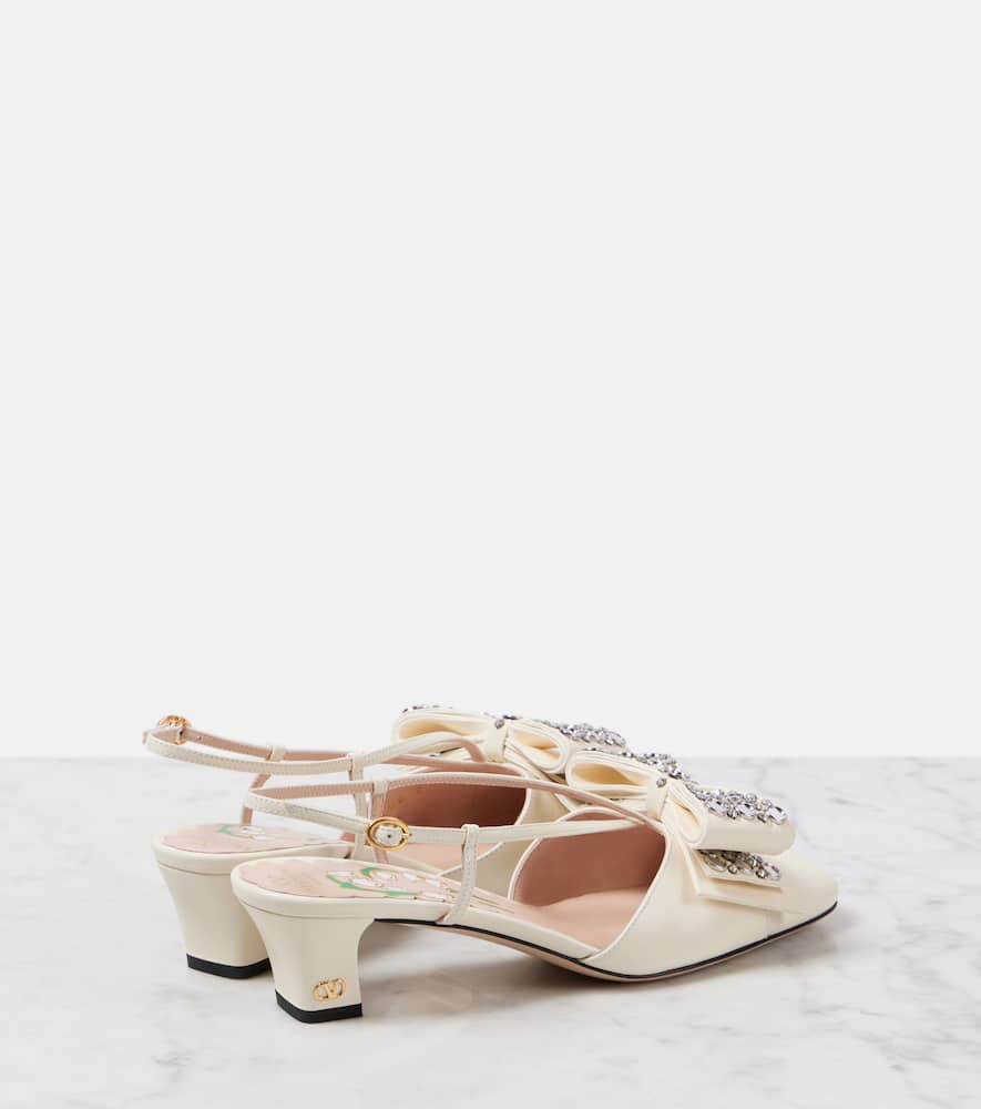 Valentino Garavani Bowow 45 embellished slingback pumps