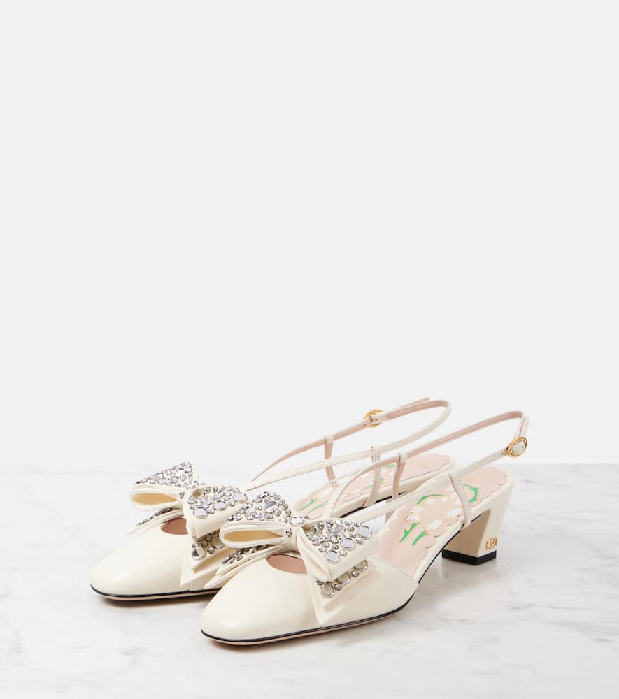 Valentino Garavani Bowow 45 embellished slingback pumps
