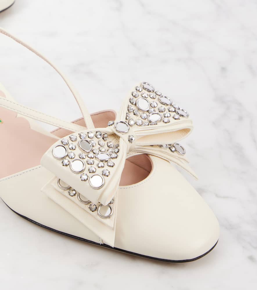 Valentino Garavani Bowow 45 embellished slingback pumps