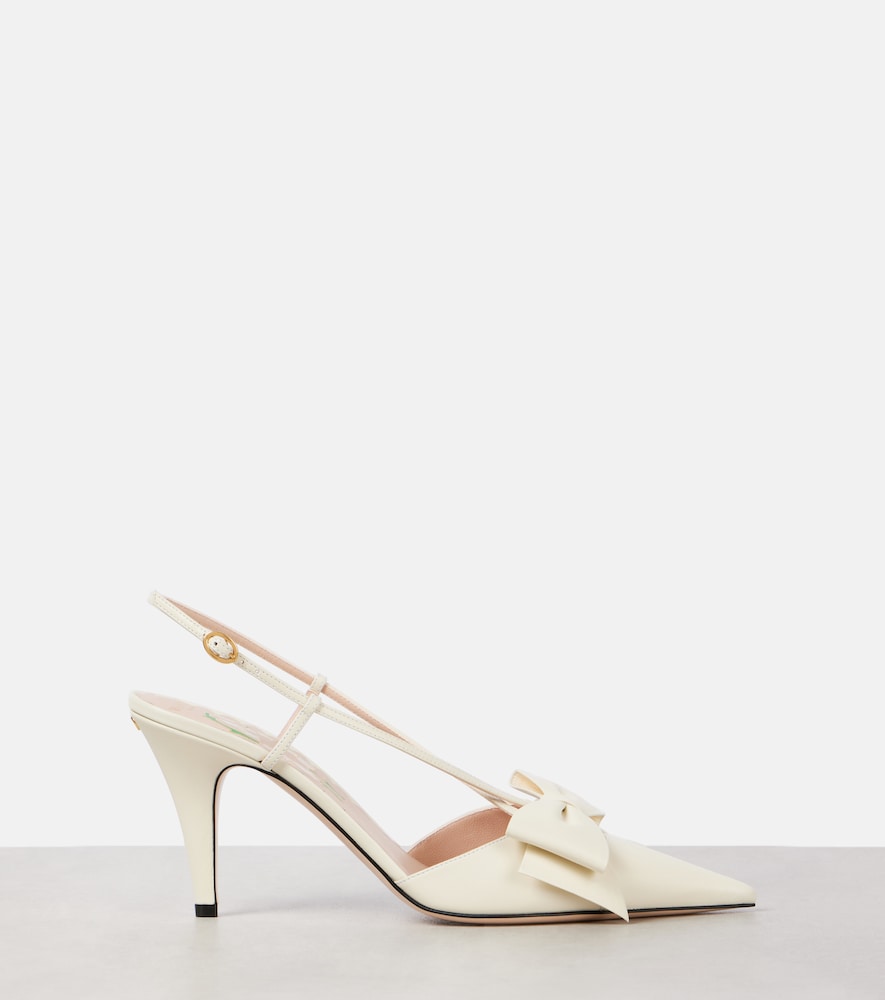 Valentino Garavani Bowow 85 leather slingback pumps