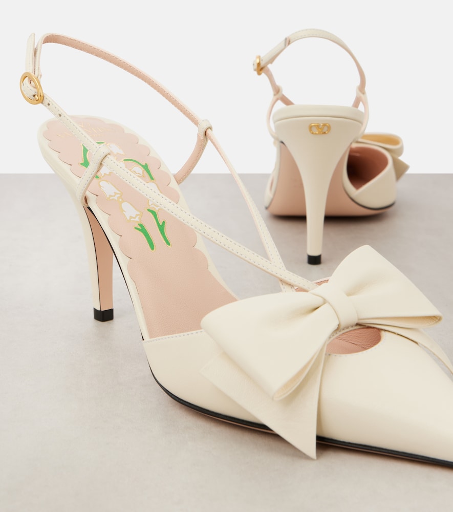 Valentino Garavani Bowow 85 leather slingback pumps