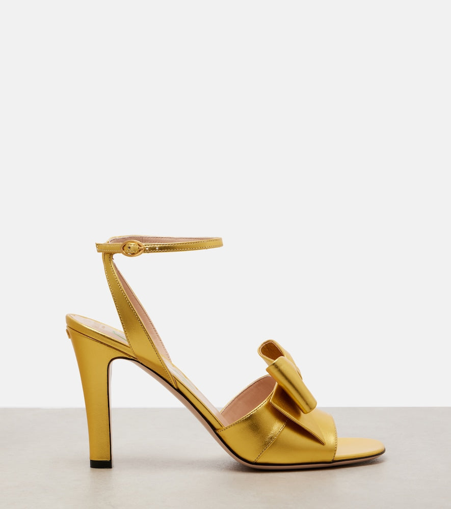 Valentino Garavani Bowow 95 metallic leather sandals
