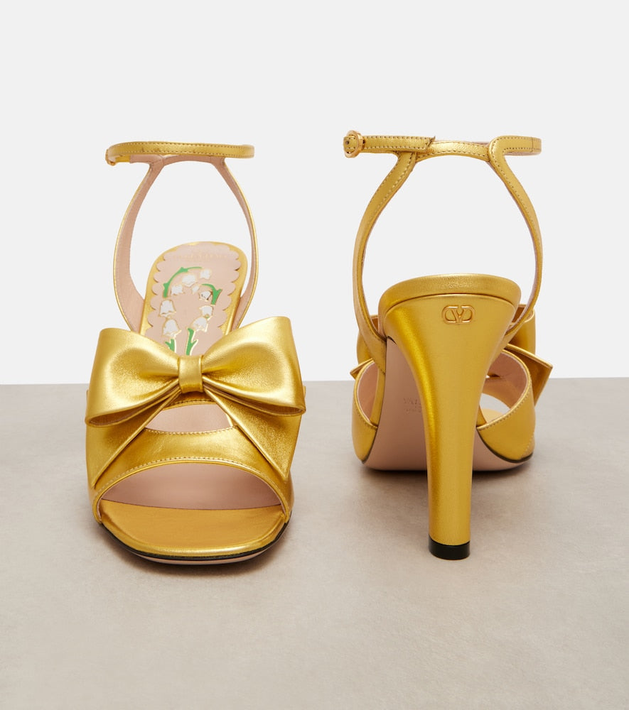 Valentino Garavani Bowow 95 metallic leather sandals