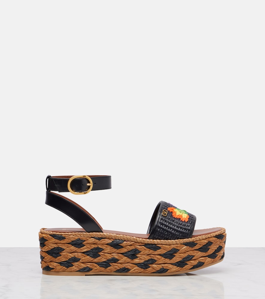Valentino Garavani Bribri raffia espadrille wedges