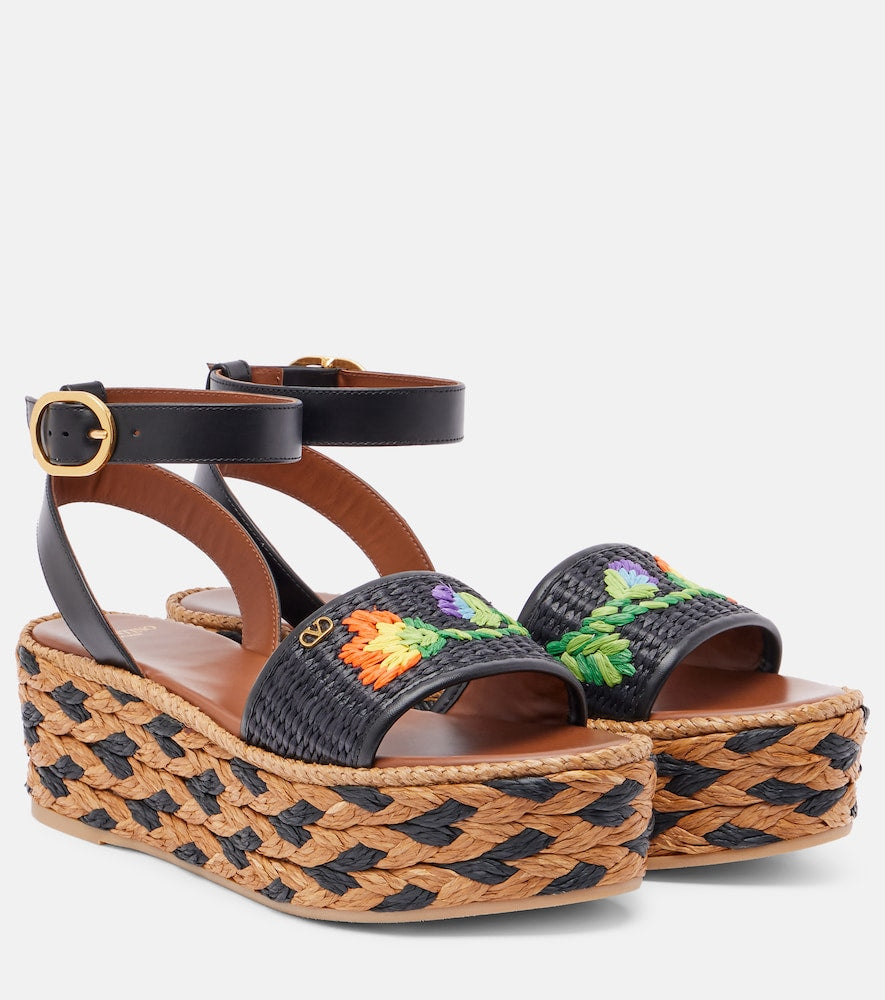 Valentino Garavani Bribri raffia espadrille wedges