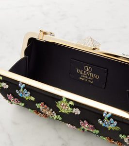 Valentino Garavani Carry Secrets embellished satin clutch