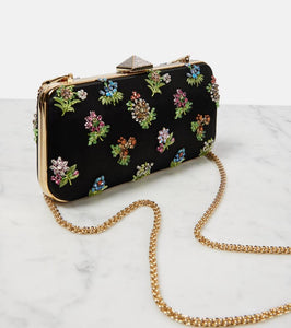 Valentino Garavani Carry Secrets embellished satin clutch