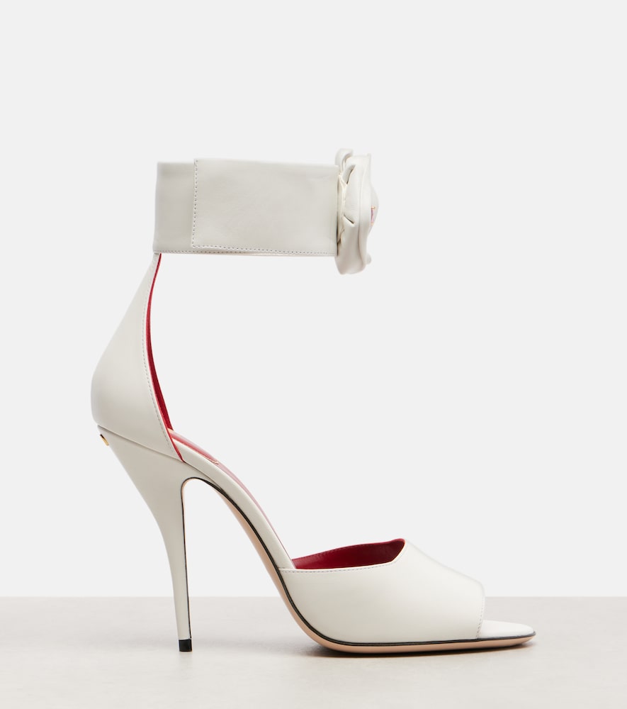 Valentino Garavani Drip Rose embellished leather sandals