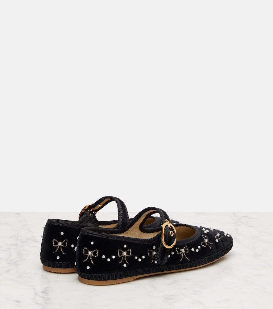 Valentino Garavani Endouce velvet Mary Jane flats