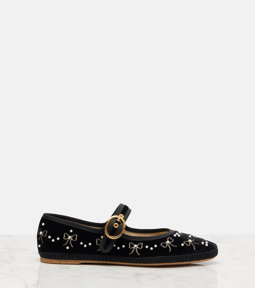 Valentino Garavani Endouce velvet Mary Jane flats