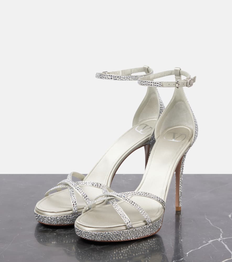 Valentino Garavani Eveninglam 115 embellished satin sandals