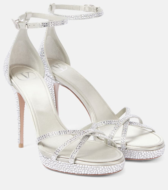 Valentino Garavani Eveninglam 115 embellished satin sandals