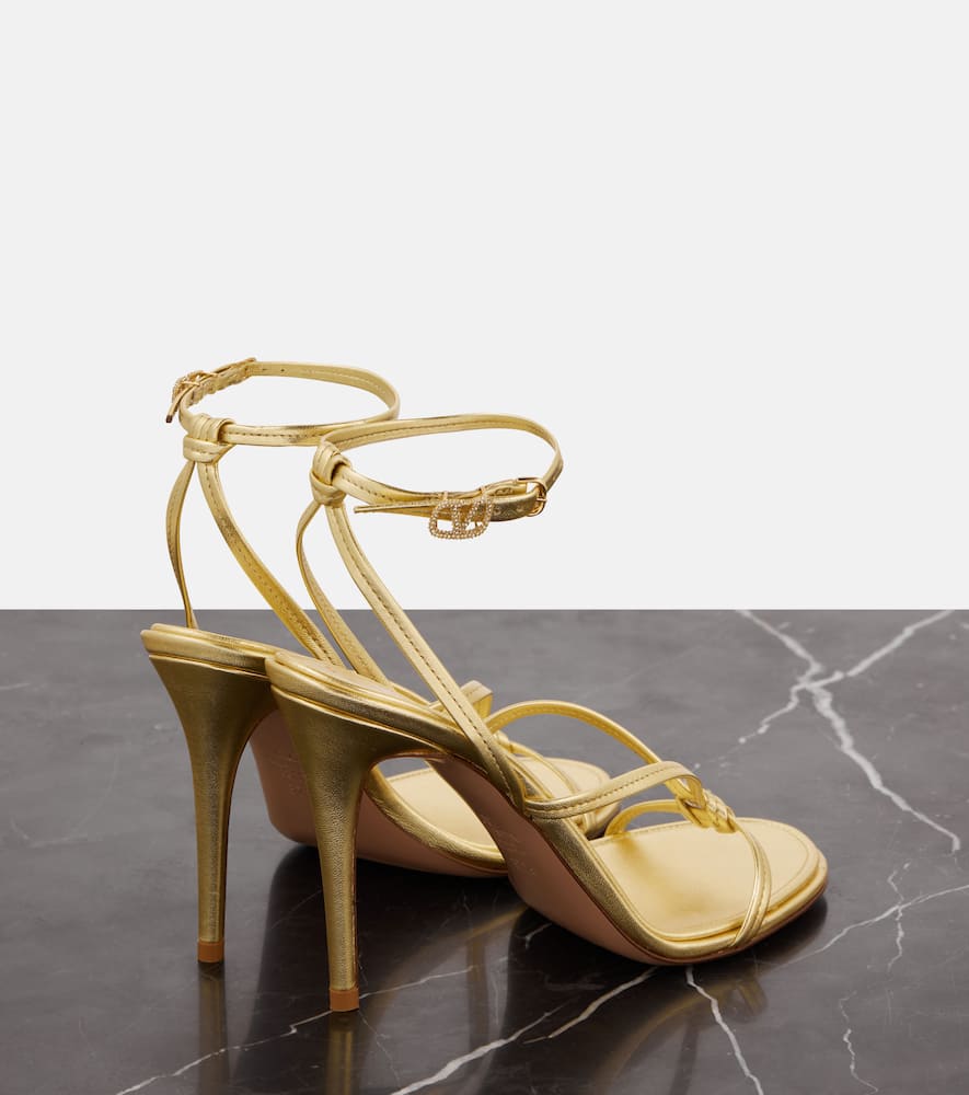 Valentino Garavani Eveninglam metallic leather sandals