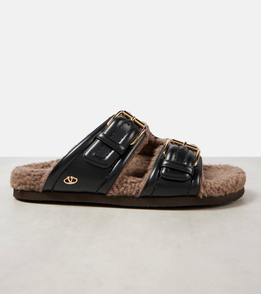 Valentino Garavani Teddy-lined leather sandals