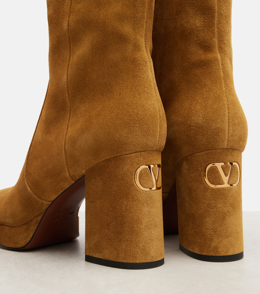 Valentino Garavani Fawcette 90 suede platform ankle boots
