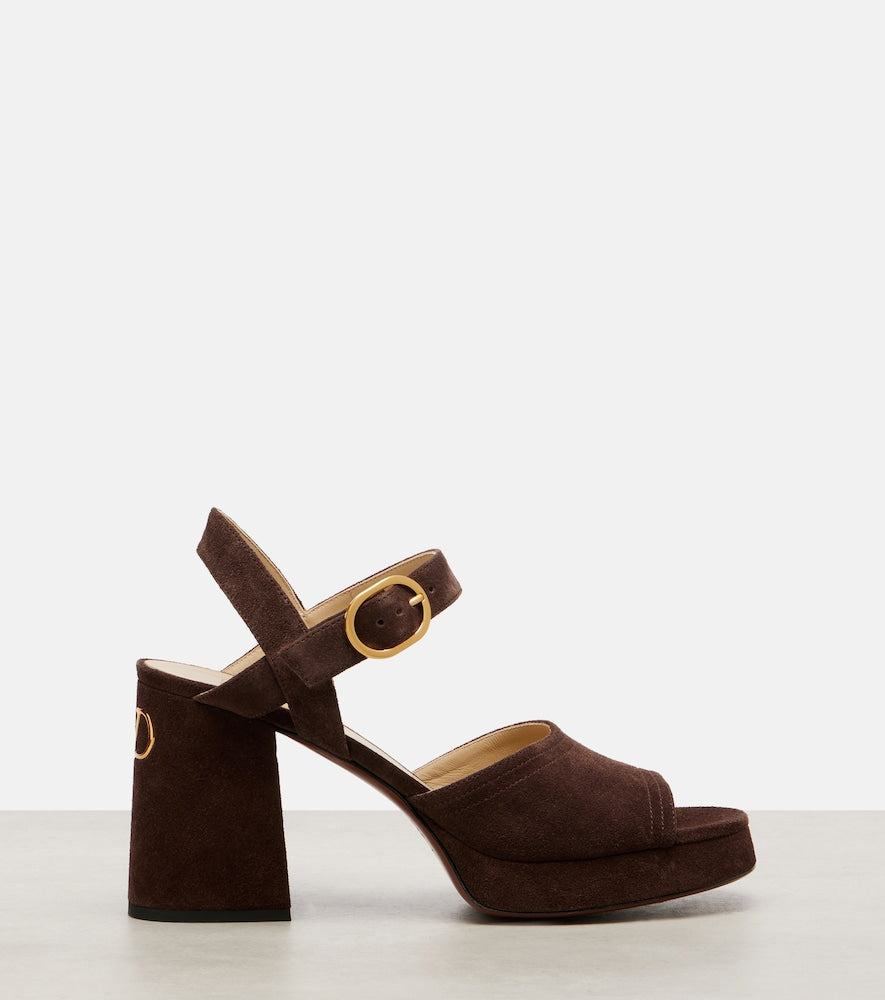 Valentino Garavani Fawcette VLogo suede platform sandals