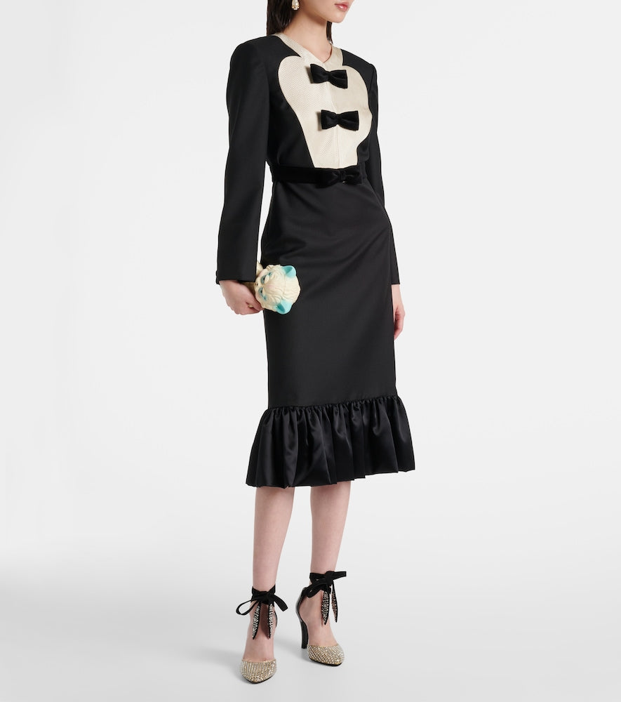 Valentino Garavani Foliefoliage 85 suede and leather pumps
