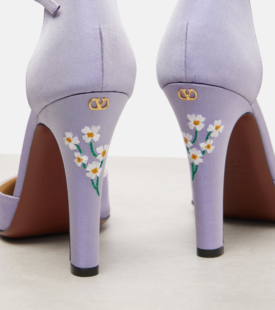 Valentino Garavani Hi Dolly 105 embroidered satin pumps