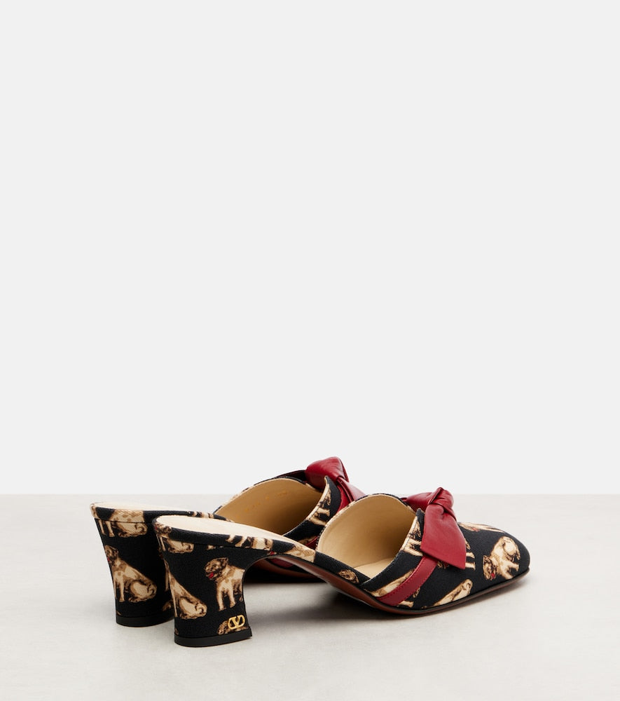 Valentino Garavani Knotty 60 printed leather mules