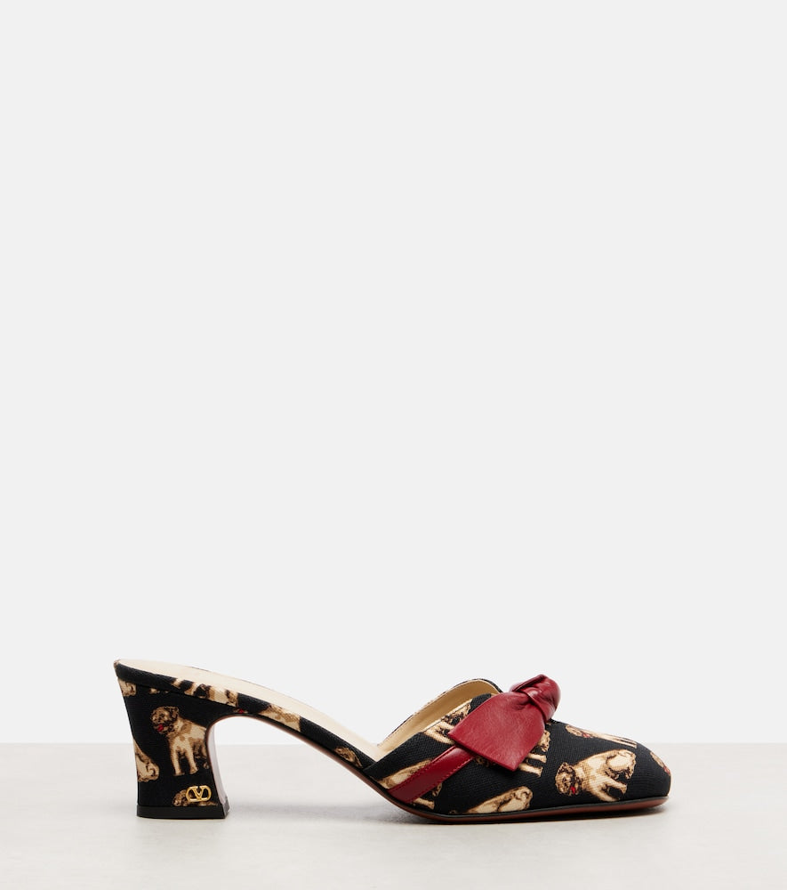 Valentino Garavani Knotty 60 printed leather mules