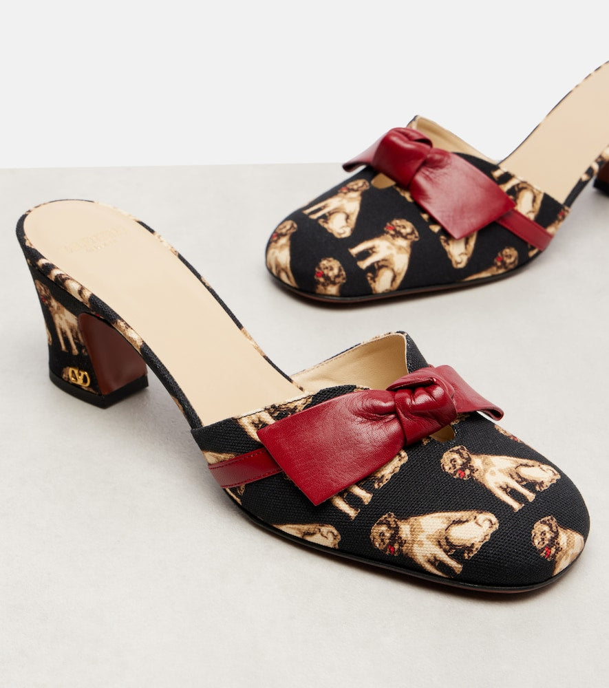Valentino Garavani Knotty 60 printed leather mules