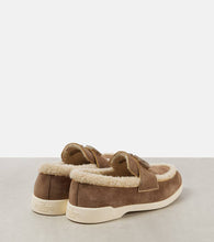 Valentino Garavani Leisure Flows shearling-trimmed suede loafers