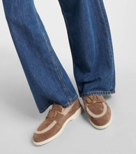 Valentino Garavani Leisure Flows shearling-trimmed suede loafers