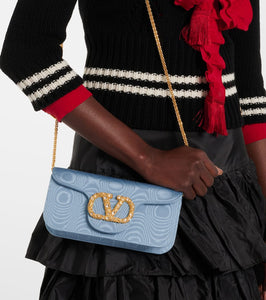 Valentino Garavani Loc√É¬≤ Mini embellished moir√É¬© shoulder bag