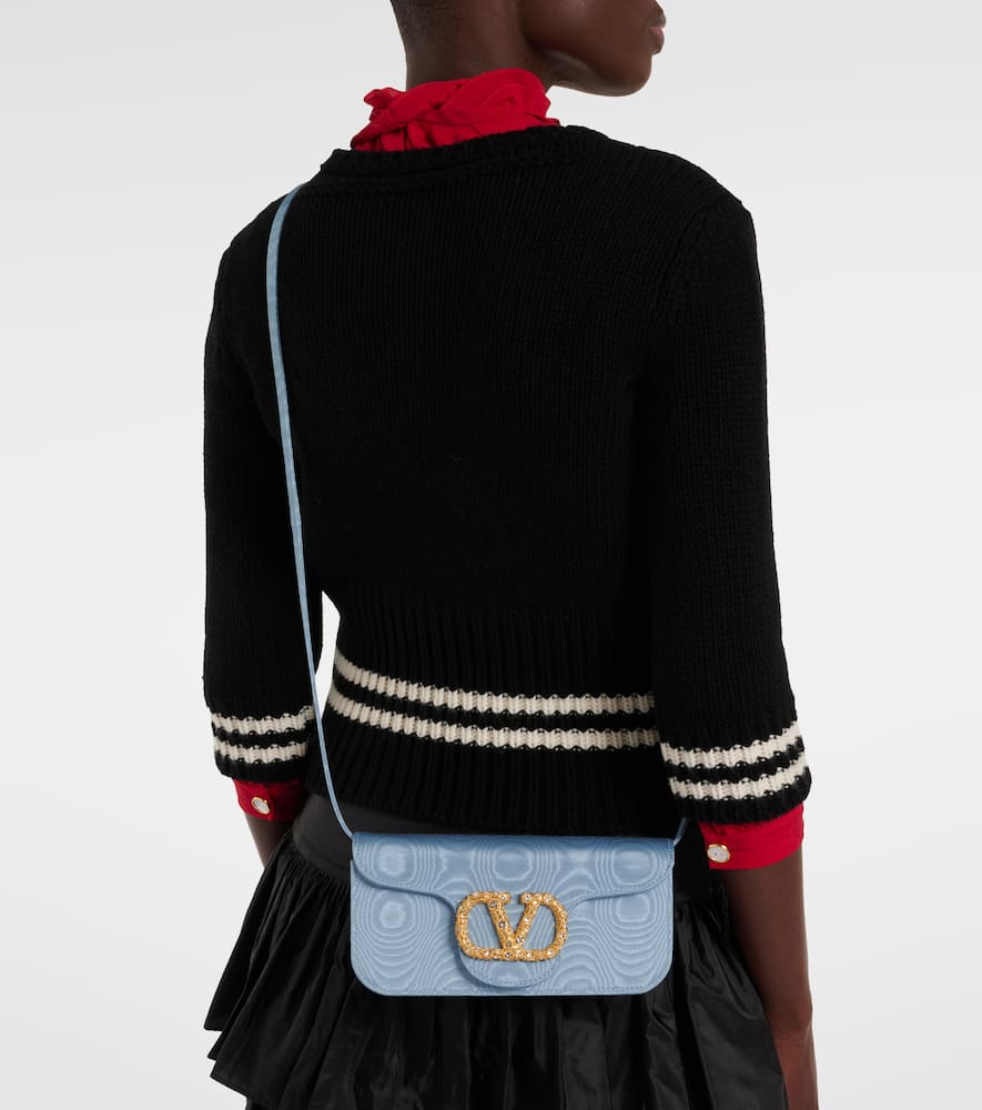 Valentino Garavani Loc√É¬≤ Mini embellished moir√É¬© shoulder bag