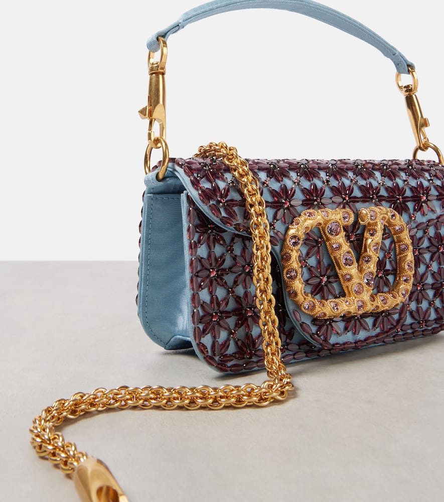 Valentino Garavani Loc√É¬≤ Small beaded moir√É¬© shoulder bag