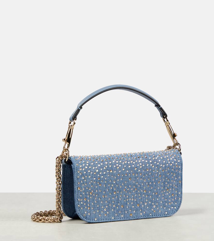 Valentino Garavani Loc√É¬≤ Small embellished denim shoulder bag