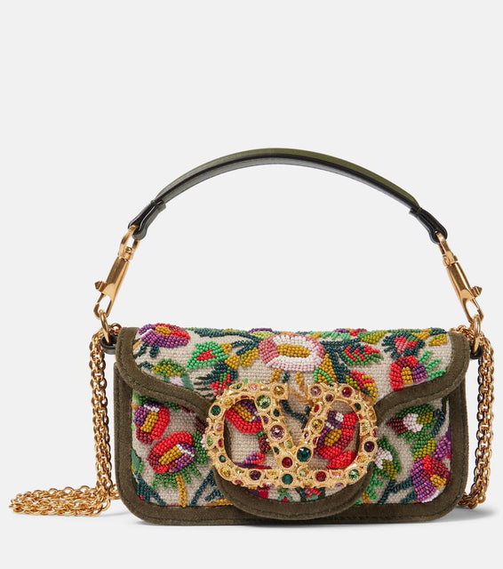 Valentino Garavani Loc√É¬≤ Small jacquard shoulder bag. Shop Valentino Garavani Top-Handle Bags for women now.