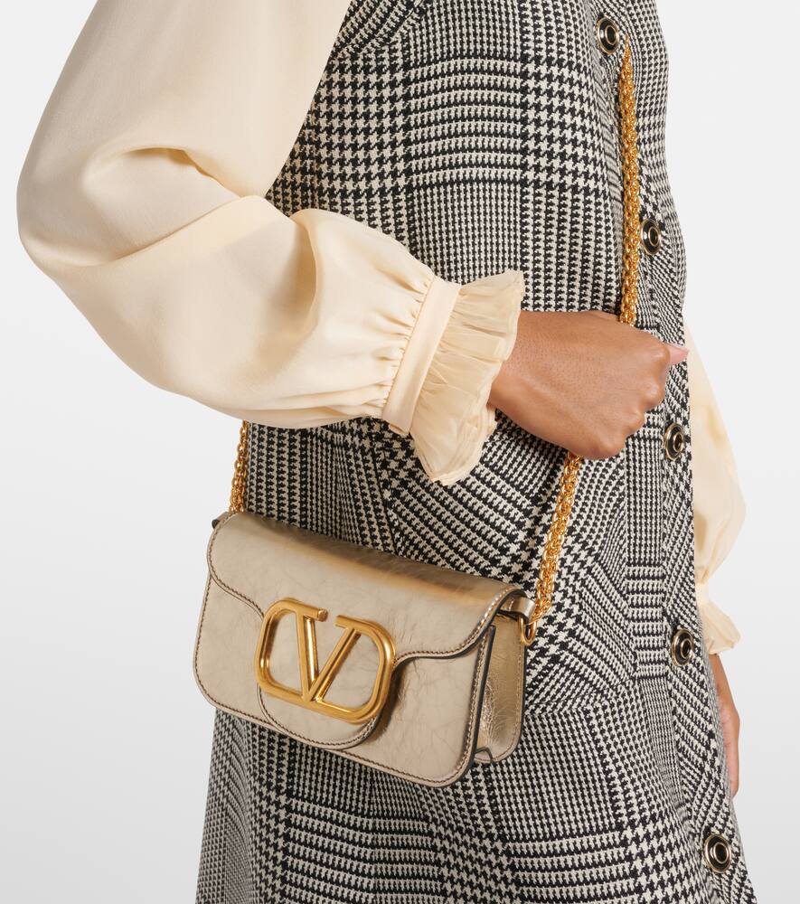 Valentino Garavani Loc√É¬≤ Small metallic leather shoulder bag