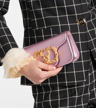 Valentino Garavani Loc√É¬≤ Small metallic leather shoulder bag