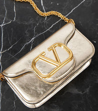 Valentino Garavani Loc√É¬≤ Small metallic leather shoulder bag