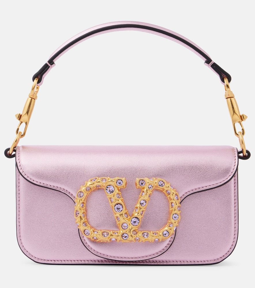 Valentino Garavani Loc√É¬≤ Small metallic leather shoulder bag. Shop Valentino Garavani Top-Handle Bags for women now.