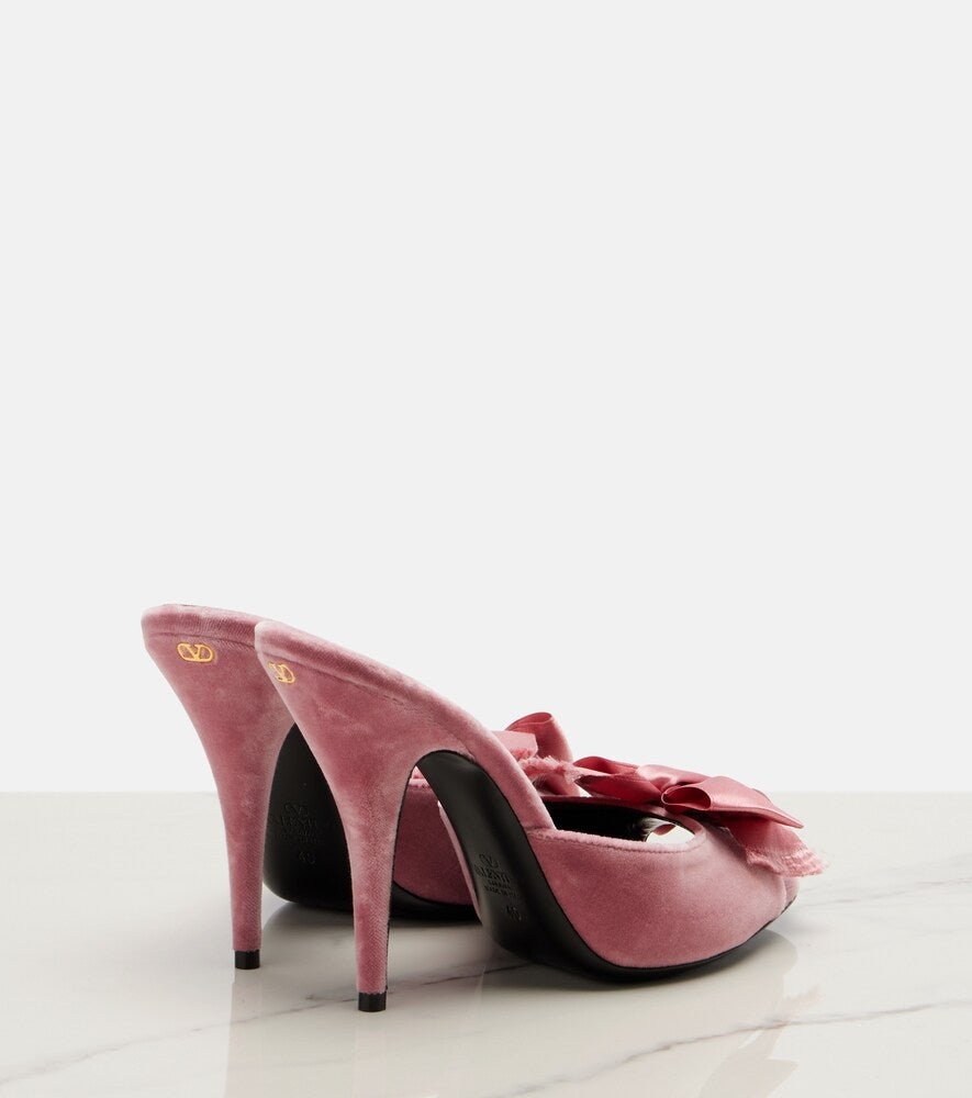 Valentino Garavani Marie A bow-detail velvet mules
