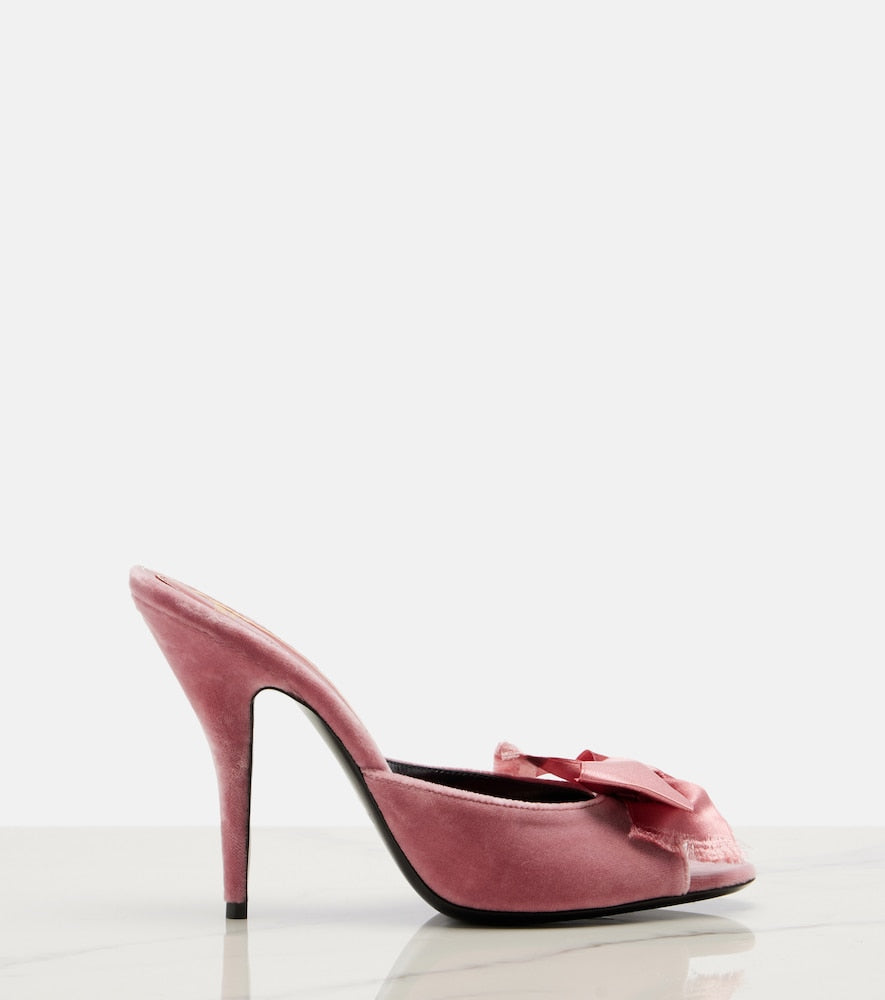 Valentino Garavani Marie A bow-detail velvet mules