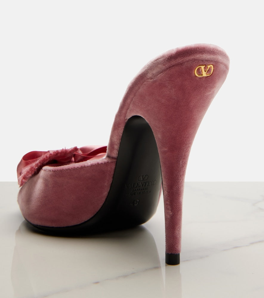 Valentino Garavani Marie A bow-detail velvet mules