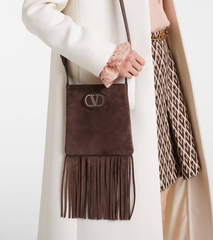 Valentino Garavani Nellc√É¬¥te fringed suede crossbody bag