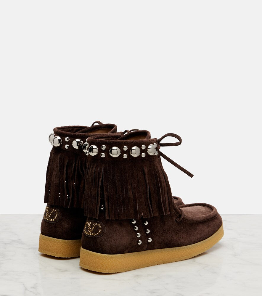 Valentino Garavani Nellcote studded suede ankle boots